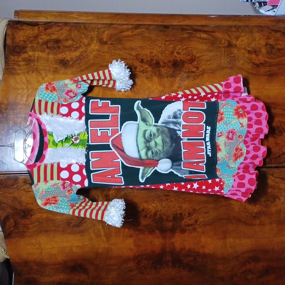 Custom boutique Christmas Yoda dress Disney